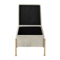 RAY Storage Stool 40x40cm Metal Gold Paint/Fabric Grey Velure