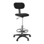 Reception - cashier stool with footrest and fabric in black color 60x60x98/119cm.