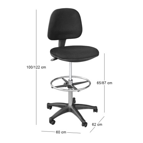 BF501 Reception-Cashier Bar Stool, Black