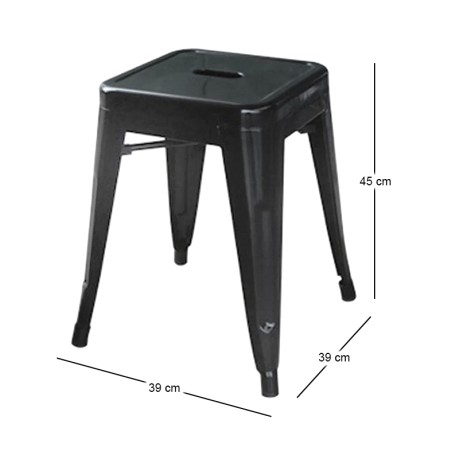 RELIX Low Stool Steel Black