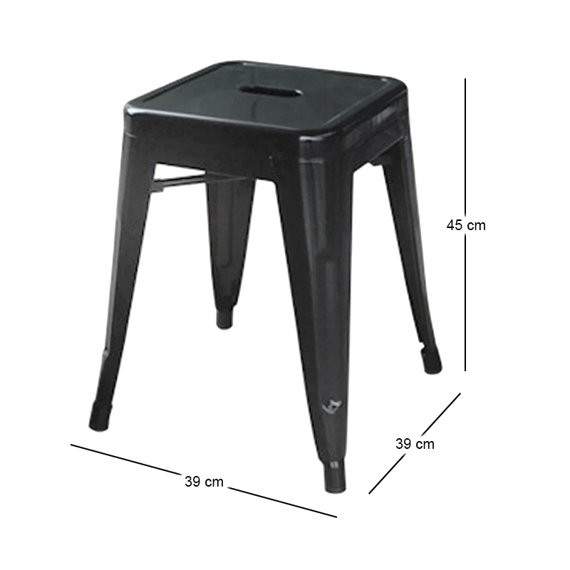 RELIX Low Stool Steel Black