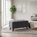 Lotus Megapap velvet fabric stool in anthracite color 90x40x50cm.