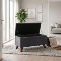 Lotus Megapap velvet fabric stool in anthracite color 90x40x50cm.