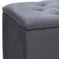 Lotus Megapap velvet fabric stool in anthracite color 90x40x50cm.