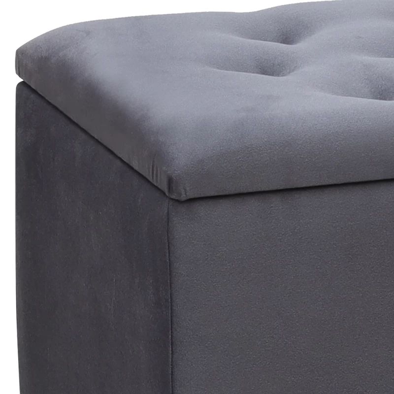 Lotus Megapap velvet fabric stool in anthracite color 90x40x50cm.