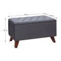 Lotus Megapap velvet fabric stool in anthracite color 90x40x50cm.
