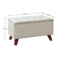 Lotus Megapap velvet fabric stool in cream color 90x40x50cm.