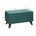 Lotus Megapap velvet fabric stool in dark green color 90x40x50cm.