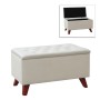 Lotus Megapap velvet fabric stool in cream color 90x40x50cm.