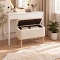 Viona Megapap teddy fabric stool with storage in white color 60x30x48cm.