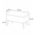 Viona Megapap teddy fabric stool with storage in white color 60x30x48cm.