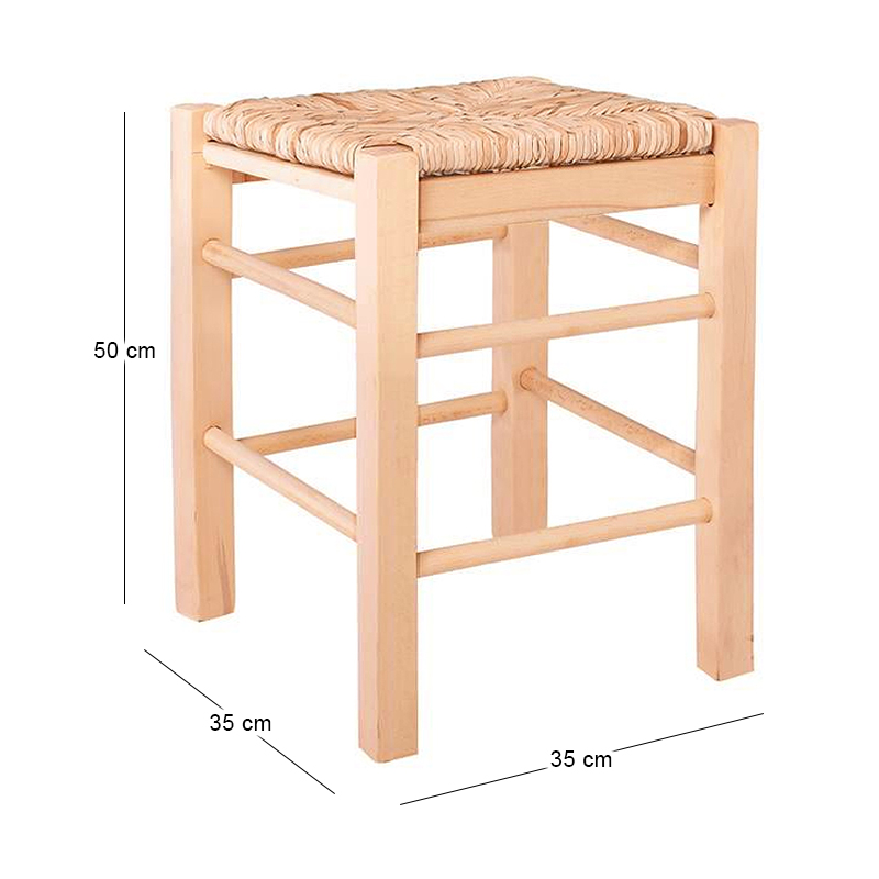 TAVERNA Stool H50cm Impregnation Natural