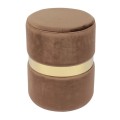 TOMMY Stool Gold/Fabric Brown Velure