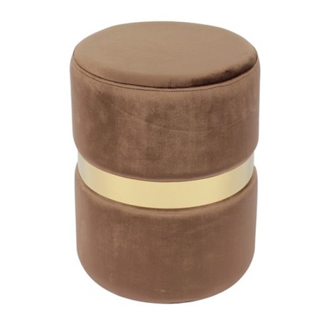 TOMMY Stool Gold/Fabric Brown Velure
