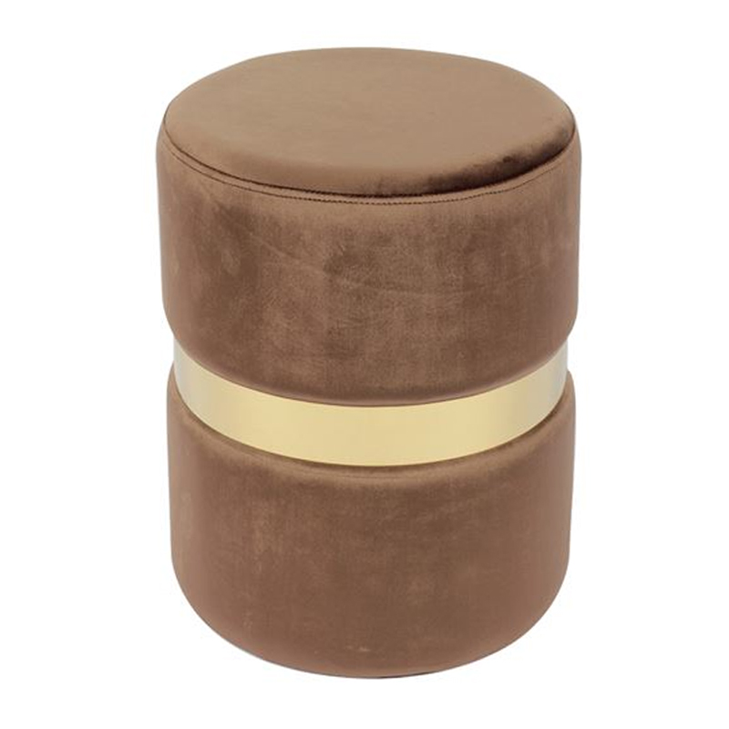 TOMMY Stool Gold/Fabric Brown Velure
