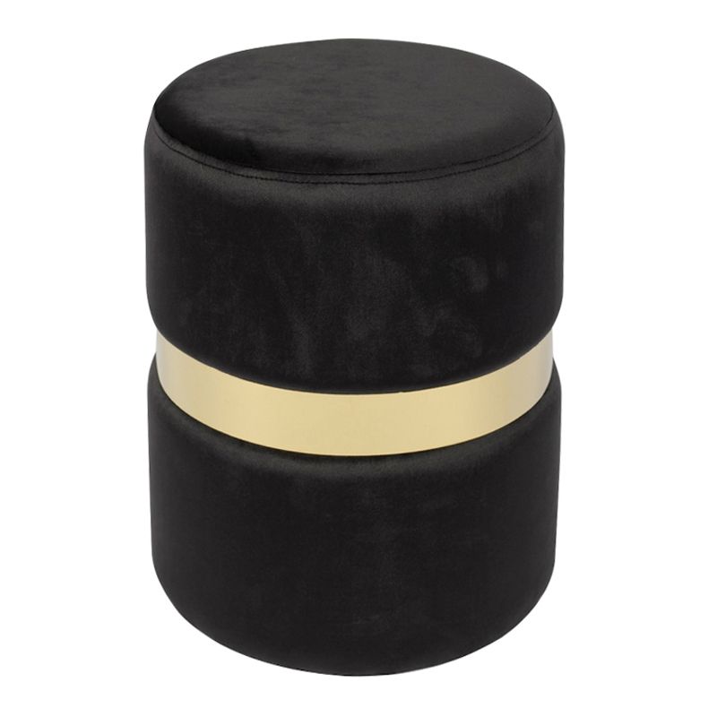 TOMMY Stool Gold/Fabric Black Velure