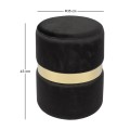 TOMMY Stool Gold/Fabric Black Velure