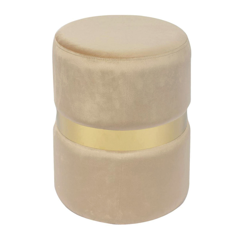 TOMMY Stool Gold/Fabric Beige Velure