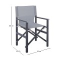 Director Armchair, Aluminium Anthracite, Textilene (one piece) Grey