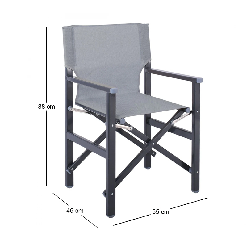 Director Armchair, Aluminium Anthracite, Textilene (one piece) Grey