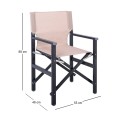 Director Armchair, Aluminium Anthracite, Textilene (one piece) Beige