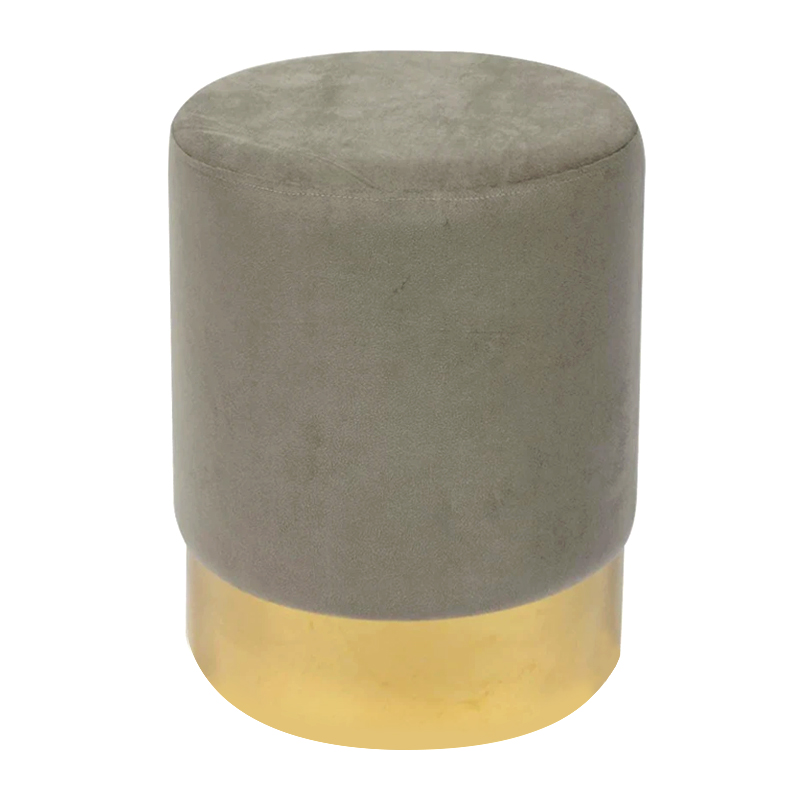 SOL Stool Gold Chrome/Fabric Grey Velure
