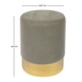 SOL Stool Gold Chrome/Fabric Grey Velure