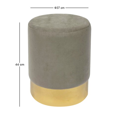 SOL Stool Gold Chrome/Fabric Grey Velure