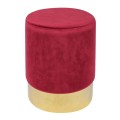 SOL Stool Gold Chrome/Fabric Red Velure
