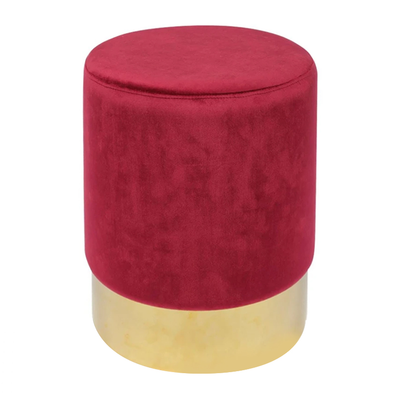 SOL Stool Gold Chrome/Fabric Red Velure