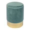 SOL Stool Gold Chrome/Fabric Pale Green Velure