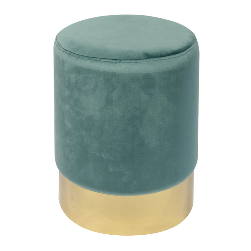 SOL Stool Gold Chrome/Fabric Pale Green Velure