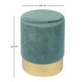 SOL Stool Gold Chrome/Fabric Pale Green Velure