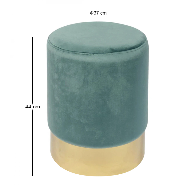 SOL Stool Gold Chrome/Fabric Pale Green Velure