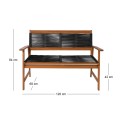 SPRING Living 2-Seat Bench Acacia Natural, Rope Wicker Black