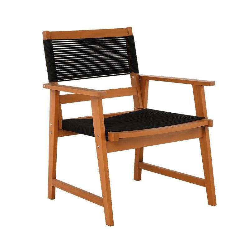 SPRING Living Armchair Acacia Natural, Rope Wicker Black