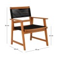 SPRING Living Armchair Acacia Natural, Rope Wicker Black