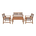SPRING Set Σαλόνι Κήπου Ακακία Φυσικό, Wicker Μπεζ: Τραπέζι + Καναπέ 2Θέσιο + 2 Πολυθρόνες 100x50x45/120x68x84/67x65x84cm
