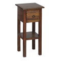 CLASSIC Stand - Τραπεζάκι Βοηθητικό H.55cm - 1 Συρτάρι, Ξύλο Sheesham Καρυδί 25x25 H.55cm