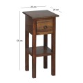 CLASSIC Stand - Τραπεζάκι Βοηθητικό H.55cm - 1 Συρτάρι, Ξύλο Sheesham Καρυδί 25x25 H.55cm