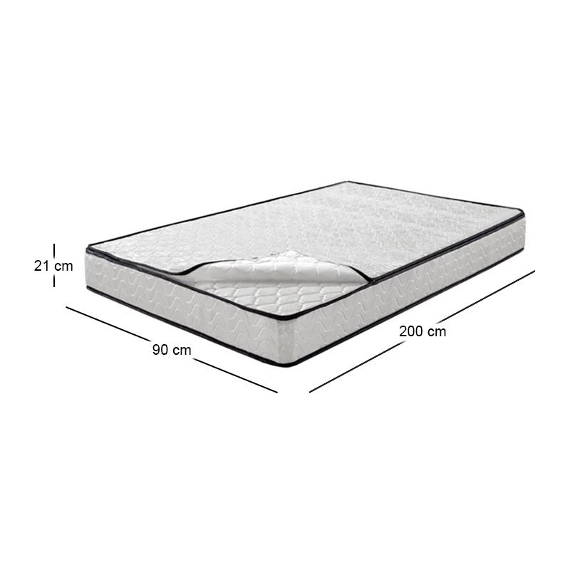 MATTRESS Top Foam Removable/Pocket Spring 90x200/21cm (2-side)