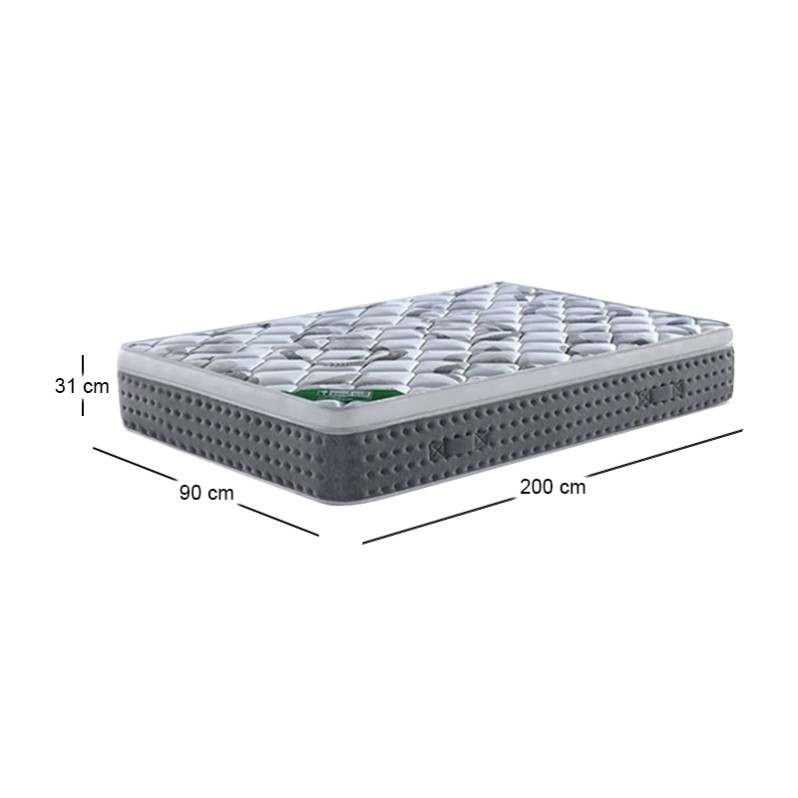 ΣΤΡΩΜΑ Pocket Spring + Ανώστρωμα Μονής Όψης Roll Pack (5) 90x200x31cm