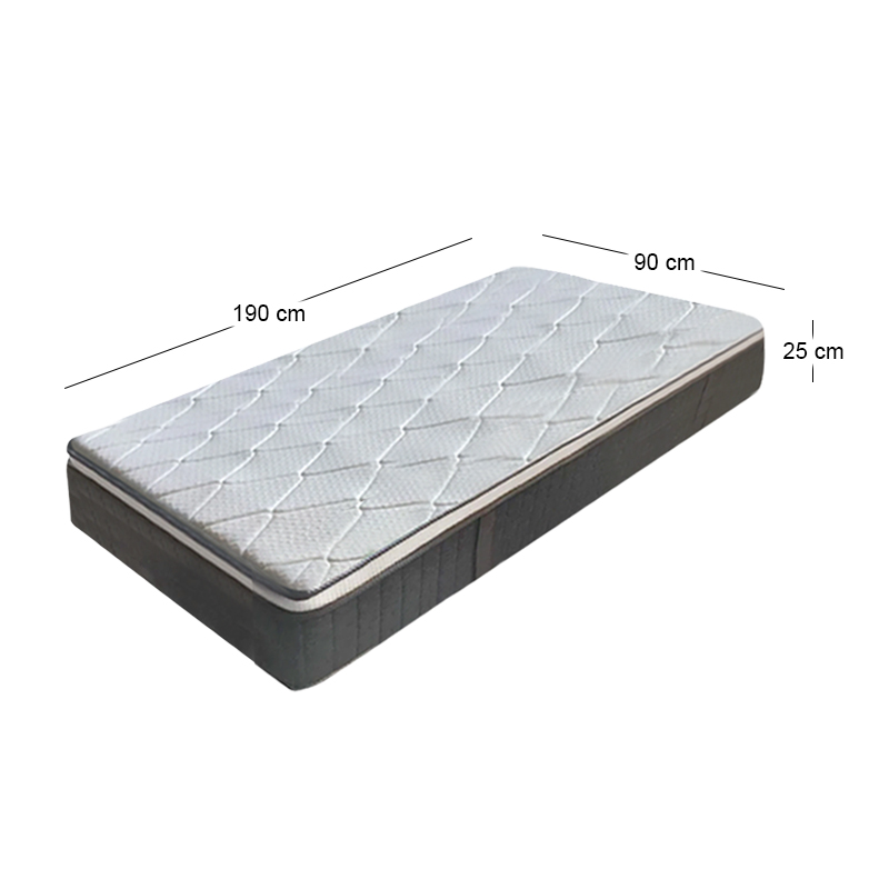 MATTRESS 90x190/25cm Pocket Spring, Reinforced edge, 1-side (Roll Pack)