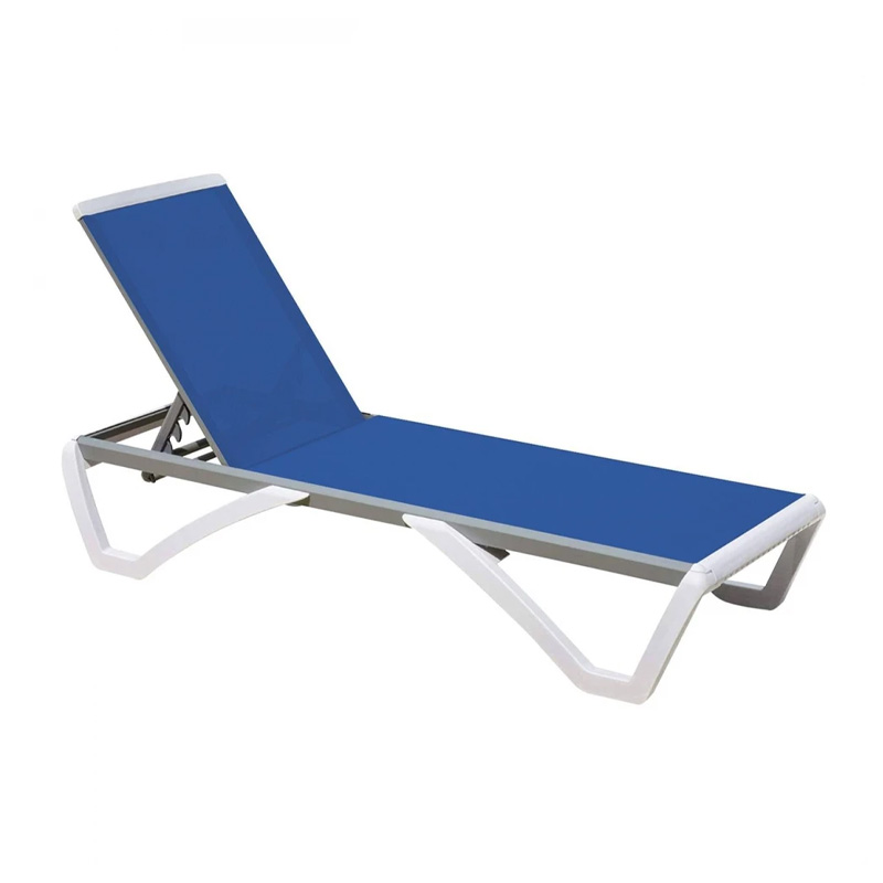 SUMMER K/D Sunlounger ALU, PP White, Textilene Blue