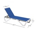 SUMMER K/D Sunlounger ALU, PP White, Textilene Blue