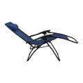 SUPER RELAX Πολυθρόνα με Υποπόδιο Μεταλ.Ανθρακί/Textilene Μπλε