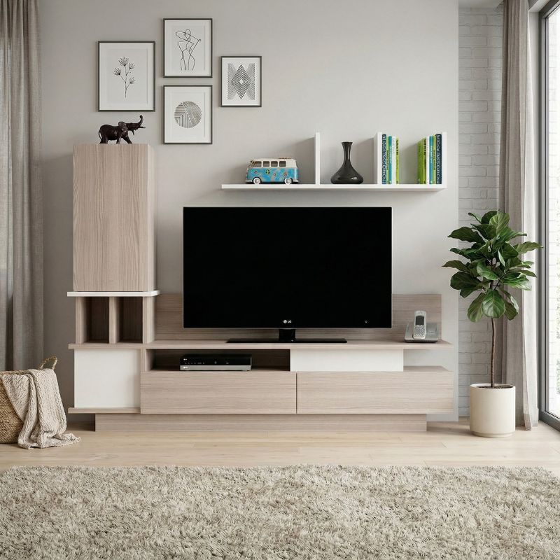 Σύνθεση τηλεόρασης Almeria Megapap χρώμα λευκό - cordoba 149x29,5x117εκ.