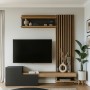 Dumont Megapap melamine tv unit in anthracite - sepet oak color 180x36,8x200cm.