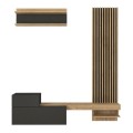 Dumont Megapap melamine tv unit in anthracite - sepet oak color 180x36,8x200cm.