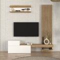 Dumont Megapap melamine tv unit in white - sepet oak color 180x36,8x200cm.